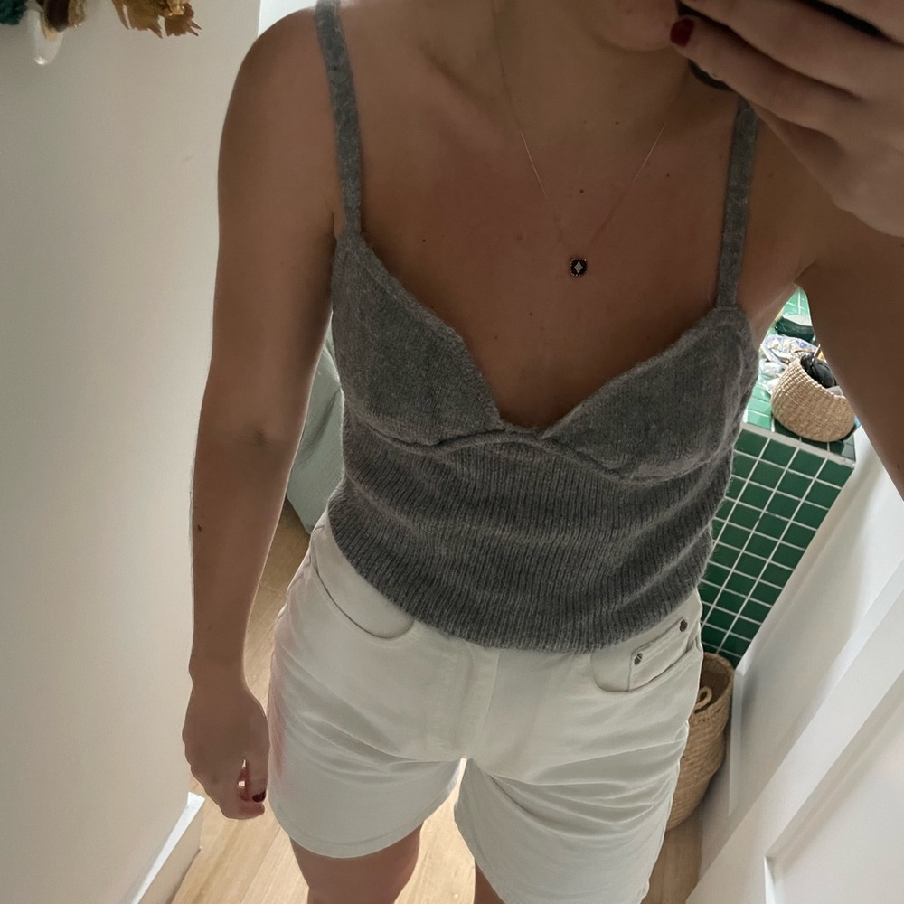 Gray Knit Top - image 4